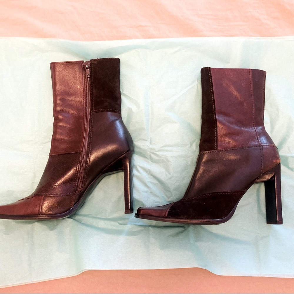 VTG STEVE MADDEN PATCHED LEATHER Y2K WOMENS SZ 7.5